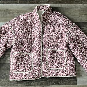 Floral Quilted Jacket with Pockets